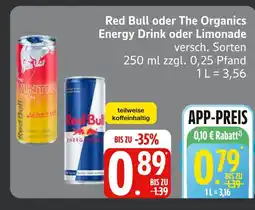 Edeka Red bull doer the organics energy drink oder limonade Angebot