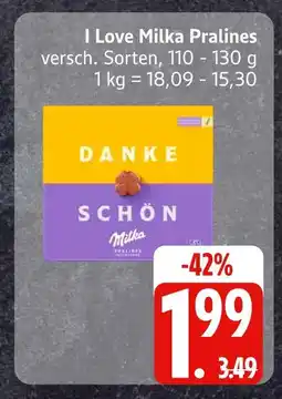 Edeka Milka i love milka pralines Angebot