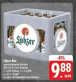 E-Center Lübzer bier Angebot