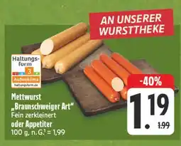 E-Center Mettwurst 'braunschweiger art' Angebot