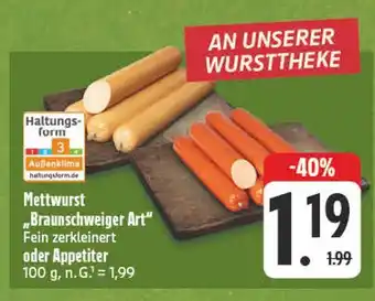 E-Center Mettwurst 'braunschweiger art' Angebot