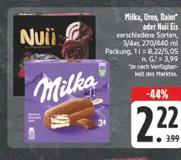 E-Center Milka, oreo, daim* oder nuii eis Angebot