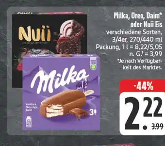 E-Center Milka, oreo, daim* oder nuii eis Angebot
