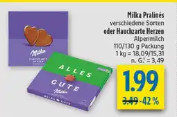 diska Milka pralinés Angebot