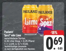 E-Center Paulaner limo orange Angebot