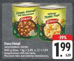 E-Center Erasco linsen-eintopf mit würstchen Angebot