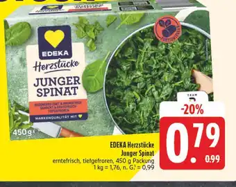 E-Center Edeka herzstücke junger spinat Angebot