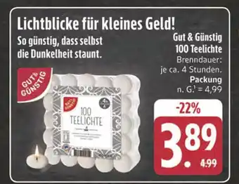 E-Center Gut & günstig 100 teelichte Angebot