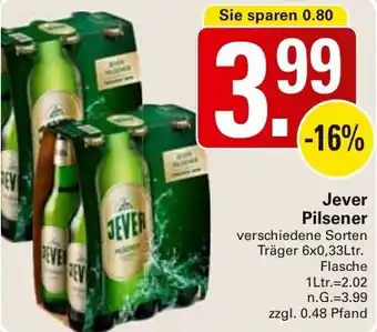 WEZ Jever Pilsener Angebot