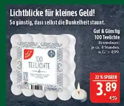 Marktkauf Gut & günstig 100 teelichte Angebot