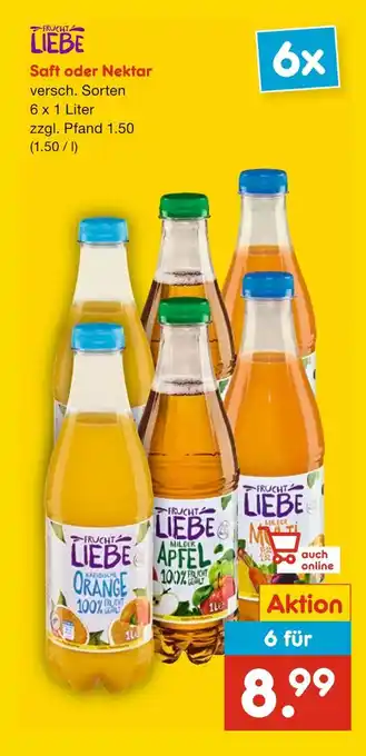 Netto Marken-Discount Frucht liebe saft oder nektar Angebot