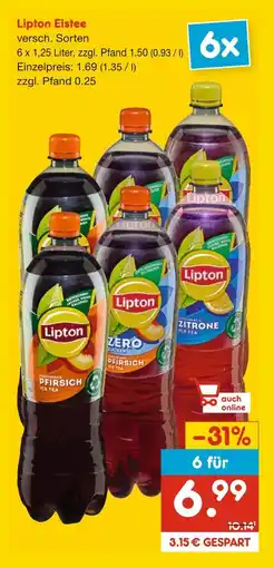 Netto Marken-Discount Lipton pfirsich ice tea Angebot