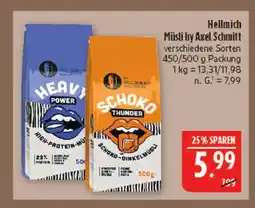 Marktkauf Hellmich müsli by axel schmitt heavy power high-protein-müsli Angebot