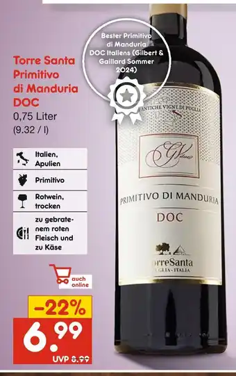 Netto Marken-Discount Torre santa primitivo di manduria doc Angebot
