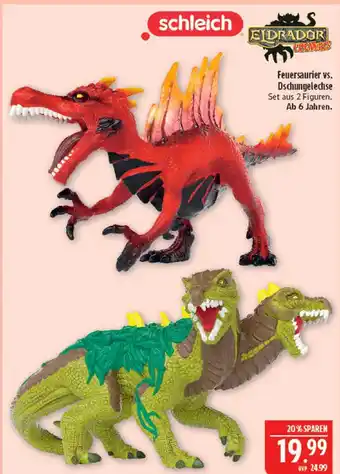 Marktkauf Schleich feuersaurier vs. dschungel echse Angebot