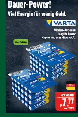 Marktkauf Varta alkaline-batterien longlife power mignon aa Angebot