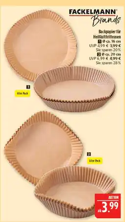 Marktkauf Fackelmann backpapier für heißluftfritteusen Angebot