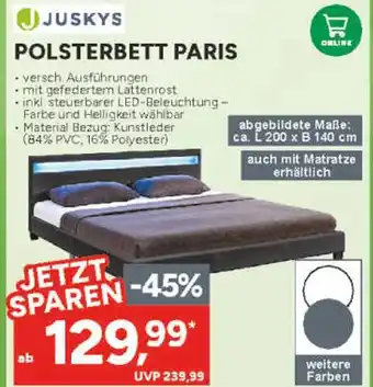 Marktkauf Juskys polsterbett paris Angebot