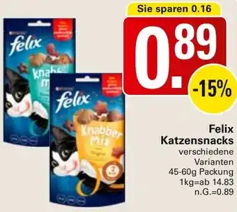 WEZ Felix Katzensnacks Angebot