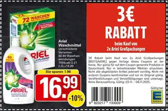 WEZ Ariel Waschmittel Angebot