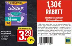 WEZ Always Daily Slipeinlagen Angebot