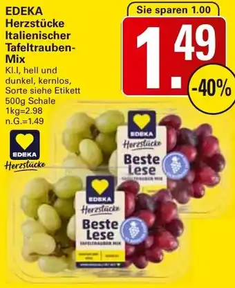 WEZ EDEKA Herzstücke Italienischer Tafeltrauben Mix Angebot