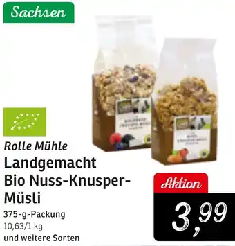 KONSUM Rolle Mühle Landgemacht Bio Nuss-Knusper Müsli Angebot