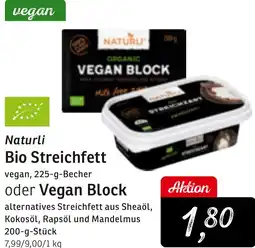 KONSUM Naturli Bio Streichfett oder Vegan Block Angebot