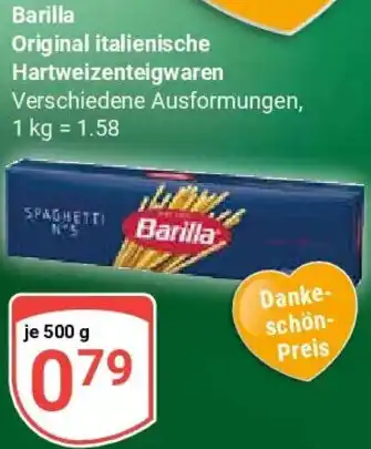Globus Barilla Original italienische Hartweizenteigwaren Angebot