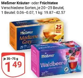 Globus Meẞmer Kräuter- oder Früchtetee Angebot