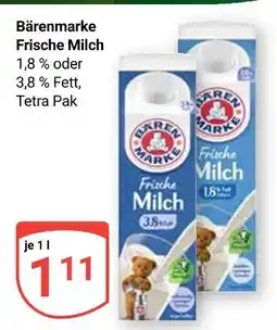 Globus Bärenmarke frische milch 1,8 % fett Angebot