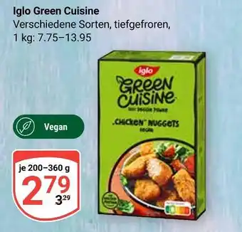Globus Iglo green cuisine Angebot