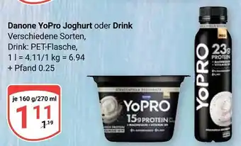 Globus Danone yopro joghurt Angebot