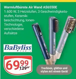 Globus Babyliss warmluftbürste air wand as6550e Angebot