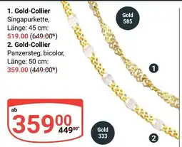 Globus Gold-collier singapurkette Angebot
