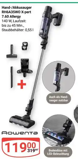 Globus Rowenta hand-/akkusauger rh6a35wo x-pert 7.60 allergy Angebot