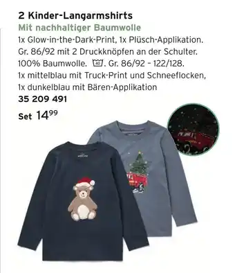 Tchibo 2 kinder-langarmshirts Angebot