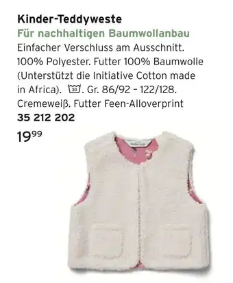 Tchibo Kinder-teddyweste Angebot