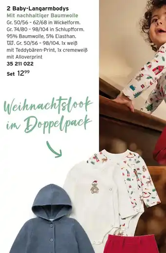 Tchibo 2 baby-langarmbodys Angebot
