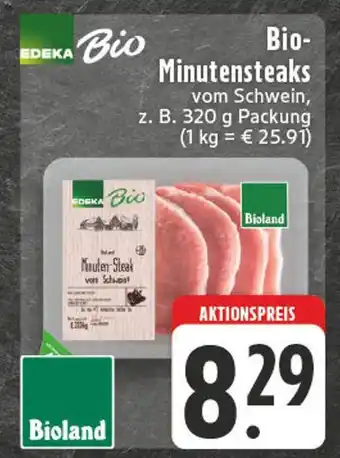 E-Center Edeka bio bio-minutensteaks vom schwein Angebot