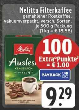 E-Center Melitta filterkaffee Angebot
