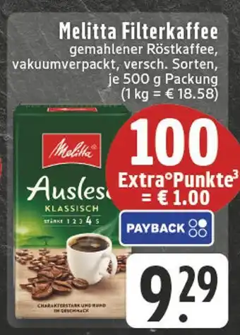 E-Center Melitta filterkaffee Angebot