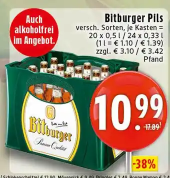 Edeka Bitburger pils Angebot