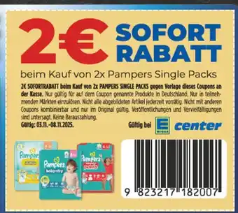 E-Center Pampers 2€ Angebot
