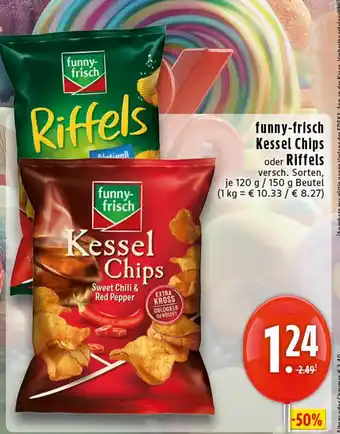 E-Center Funny-frisch kessel chips sweet chili & red pepper Angebot