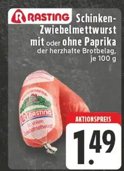 Edeka Rasting schinken-zwiebelmettwurst mit paprika Angebot