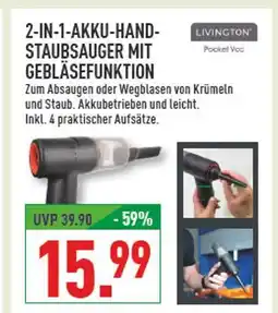 Marktkauf Livington pocket vac 2-in-1-akku-handstaubsauger mit gebläsefunktion Angebot