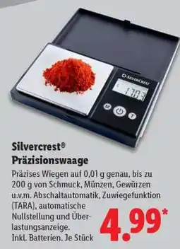Lidl SILVERCREST Präzisionswaage Angebot
