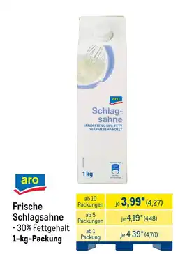METRO aro Frische Schlagsahne Angebot