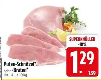 Edeka Puten-Schnitzel oder -Braten Angebot